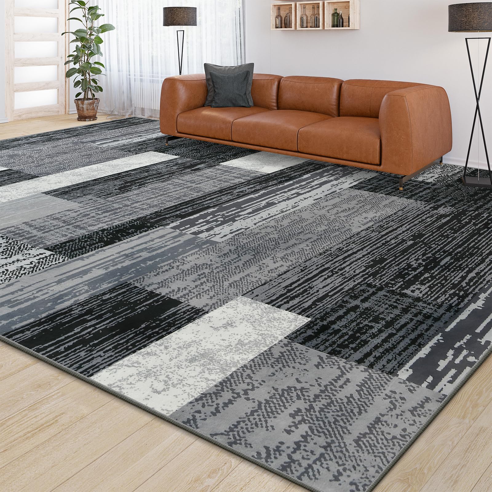 Amazon.com: Large Area Rugs, Modern Geometric Patchwork Floor